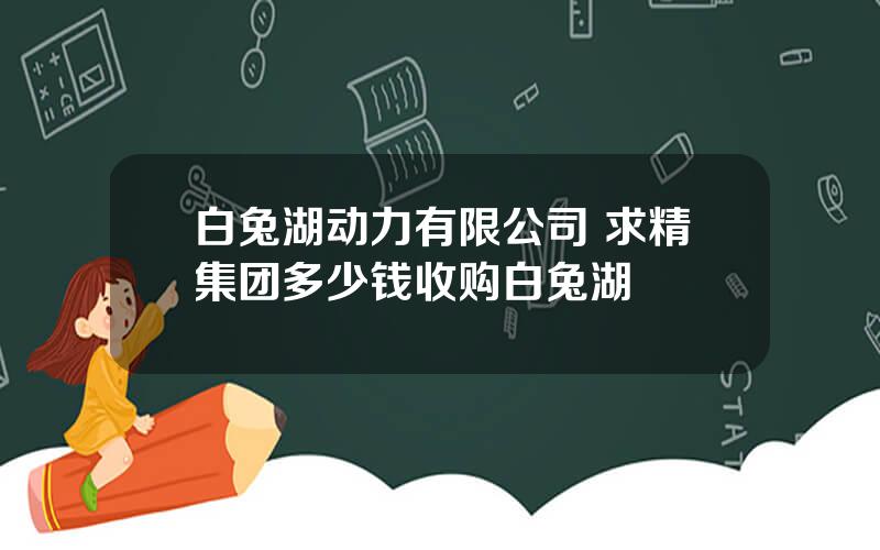 白兔湖动力有限公司 求精集团多少钱收购白兔湖